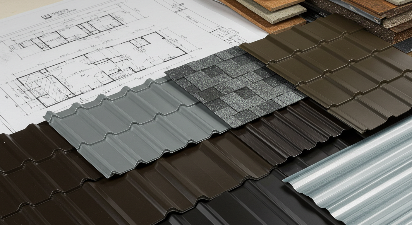 Different metal roofing styles and colors for Hazleton homes, offering durability, aesthetics, and energy efficiency.